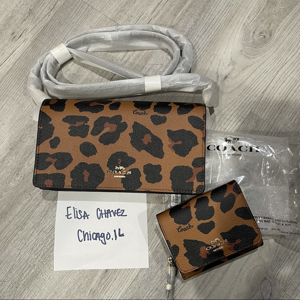 *SOLD*** Coach Leopard Print Crossbody Set